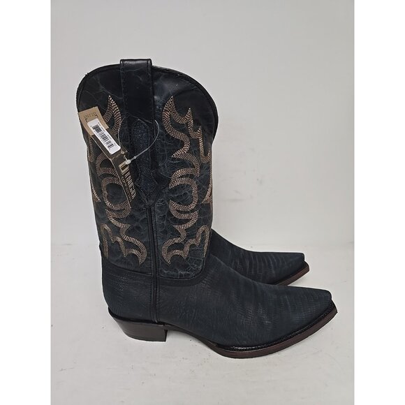 Dingo Men's DI 107 The Duke Snip Leather Pull On Western Boot Navy Size 10D - Picture 2 of 6